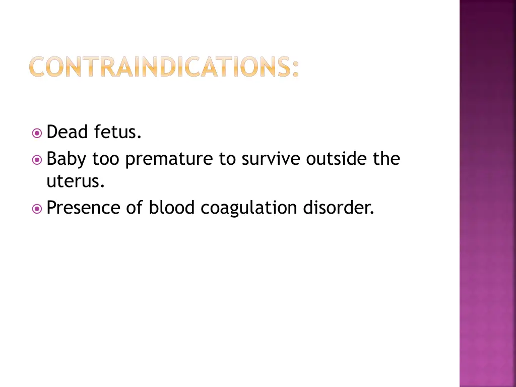 contraindications