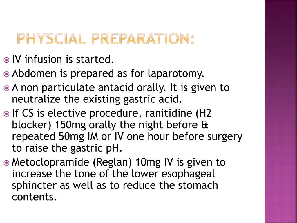 physcial preparation
