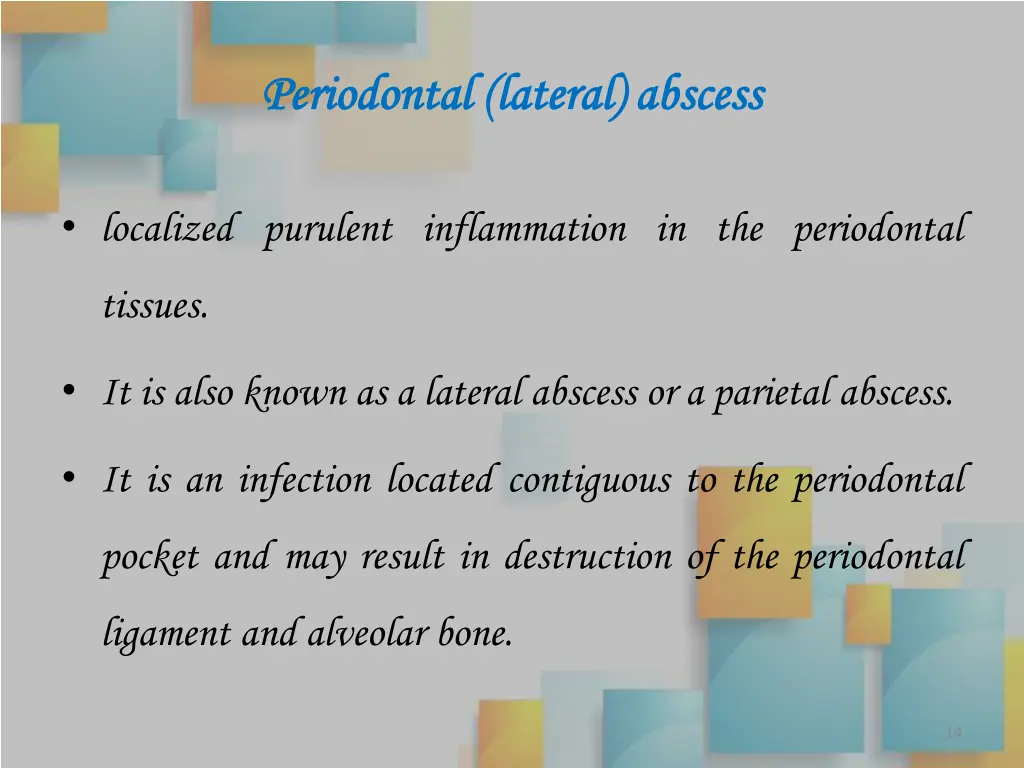 periodontal lateral abscess periodontal lateral