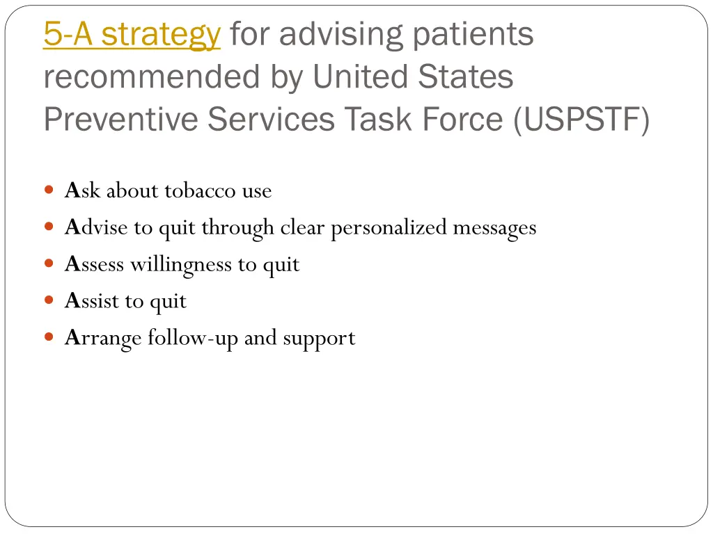 5 a strategy for advising patients recommended