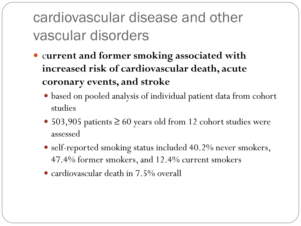 cardiovascular disease and other vascular