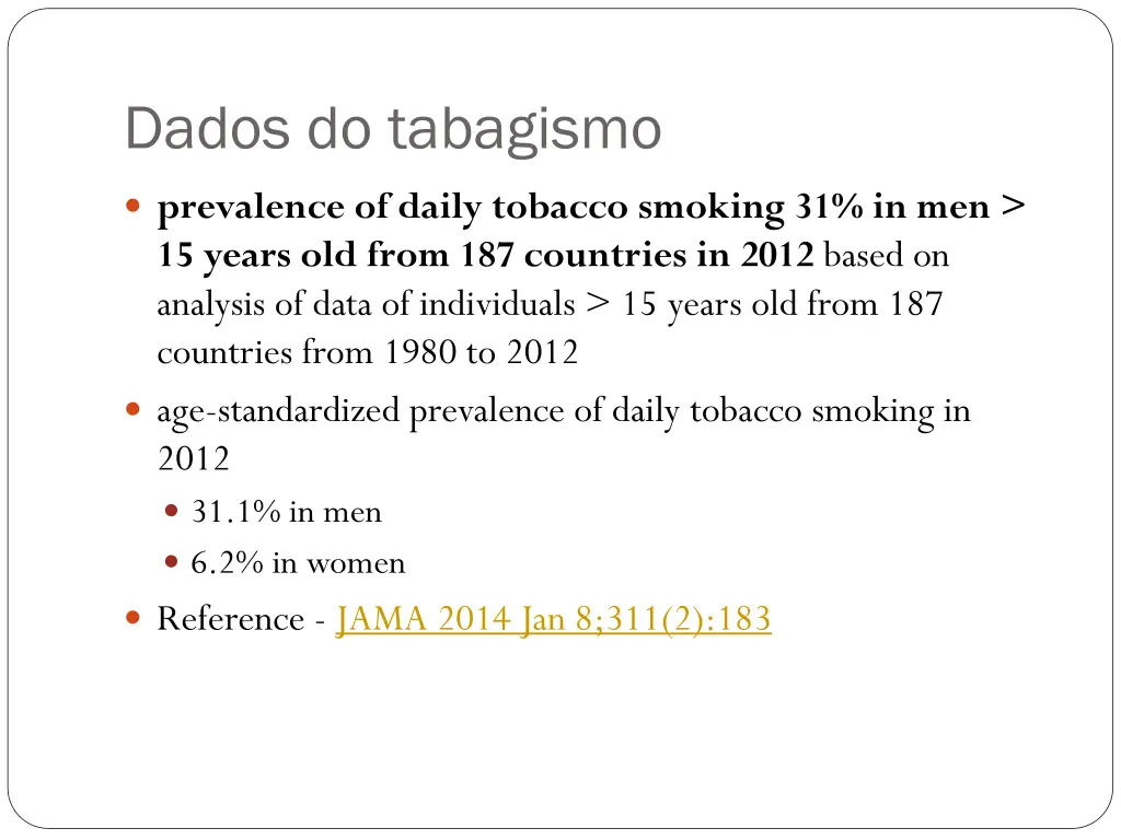 dados do tabagismo
