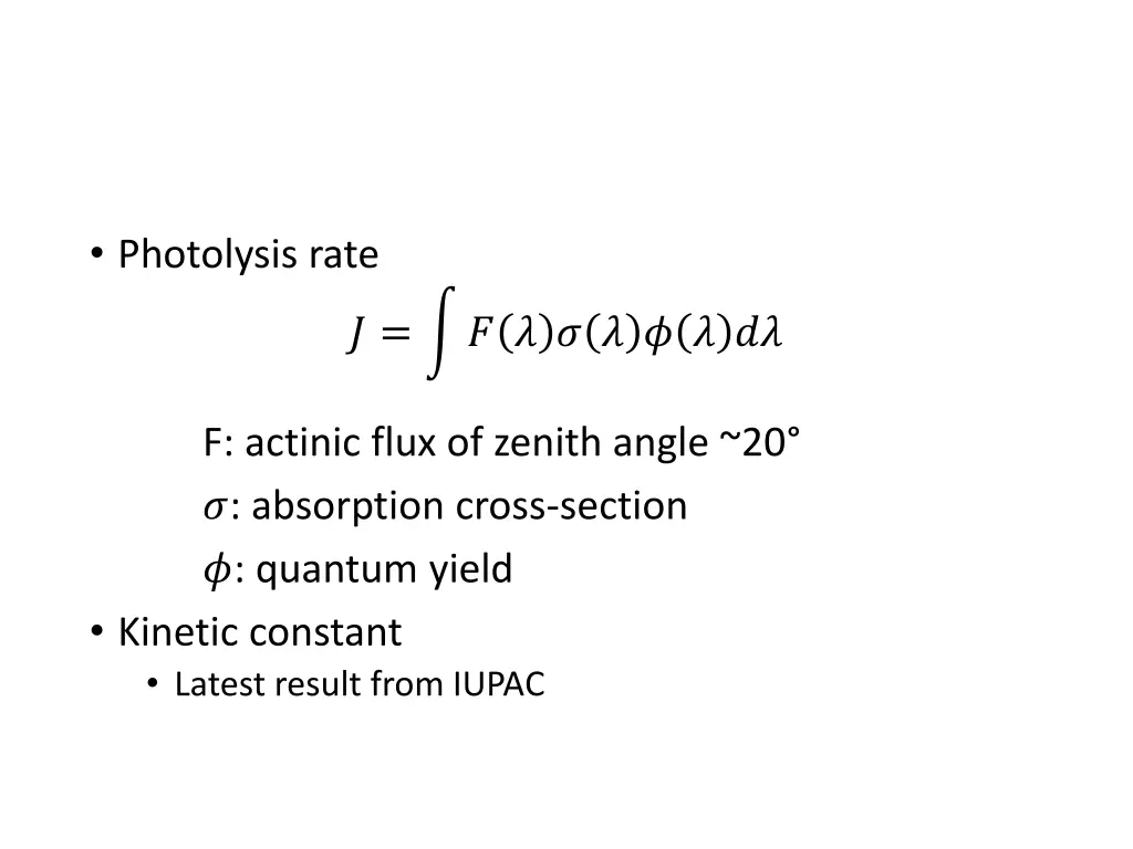 photolysis rate