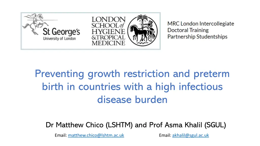 preventing growth restriction and preterm birth