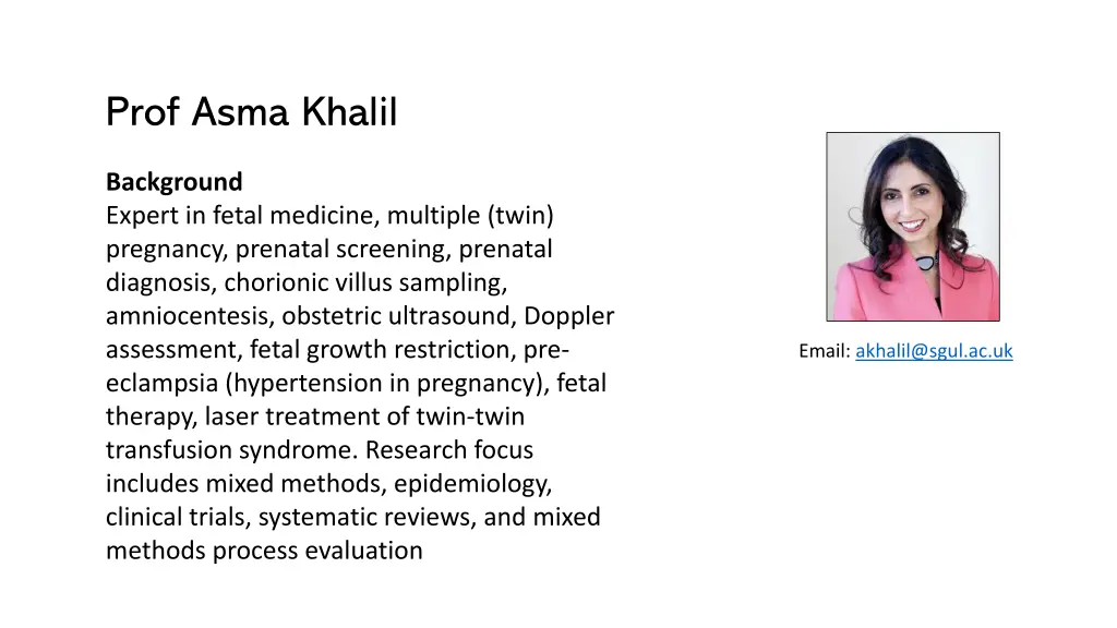 prof asma khalil