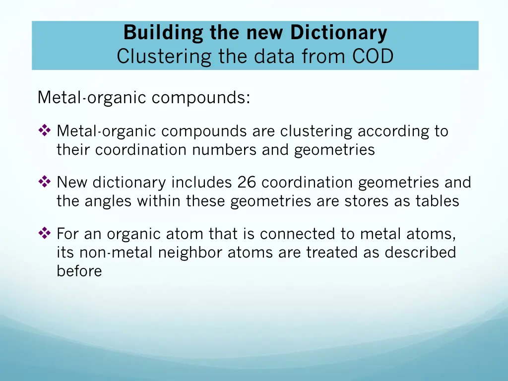building the new dictionary clustering the data 5