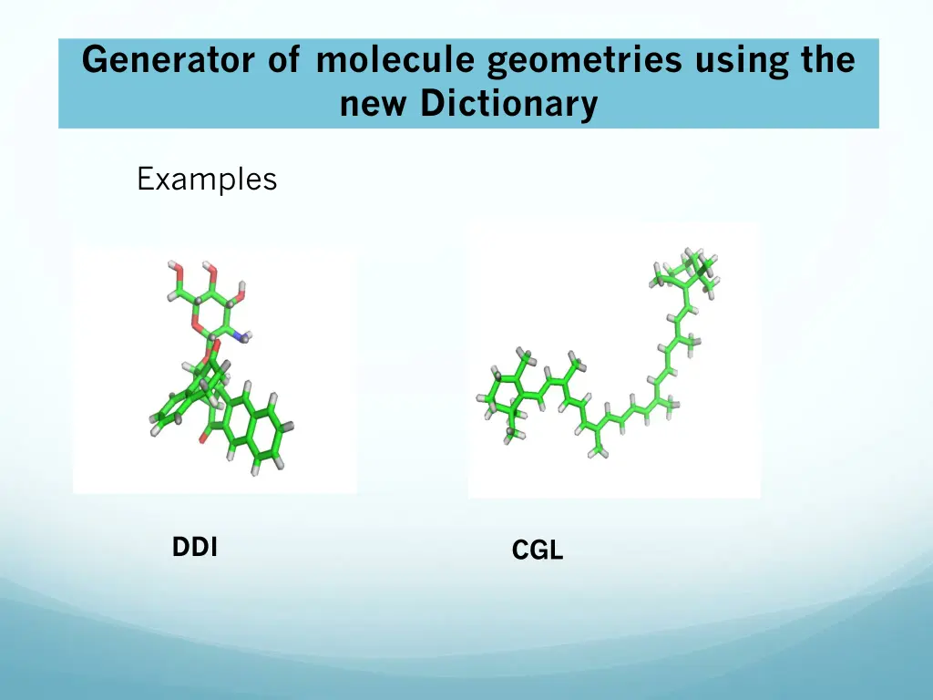 generator of molecule geometries using 1
