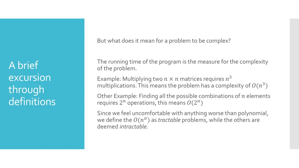 but what does it mean for a problem to be complex