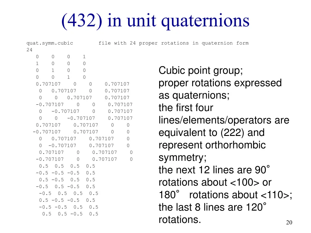 432 in unit quaternions