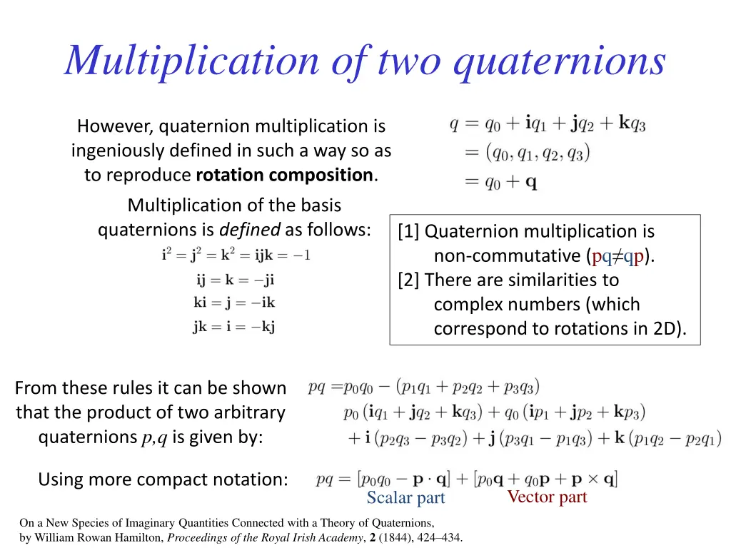 multiplication of two quaternions