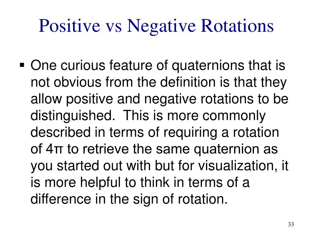 positive vs negative rotations