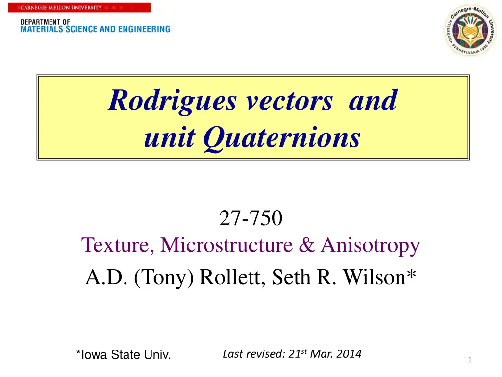 rodrigues vectors and unit quaternions