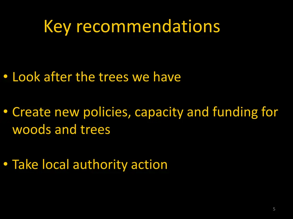 key recommendations