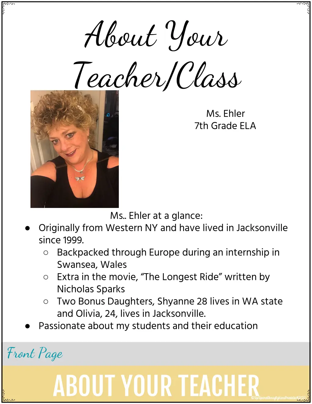 about your teacher class