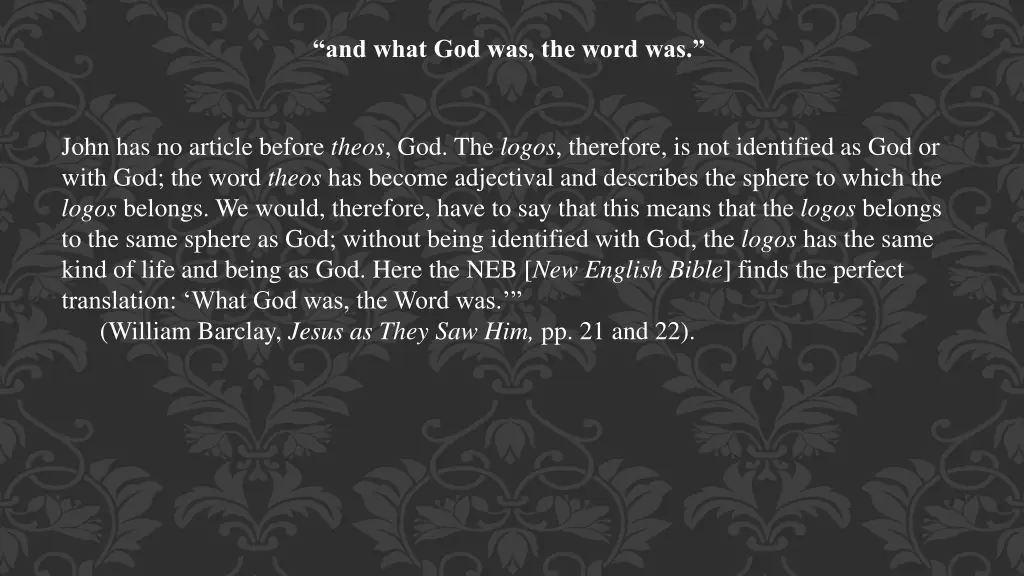 and what god was the word was 2