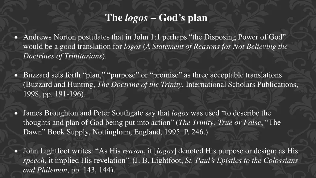 the logos god s plan 1