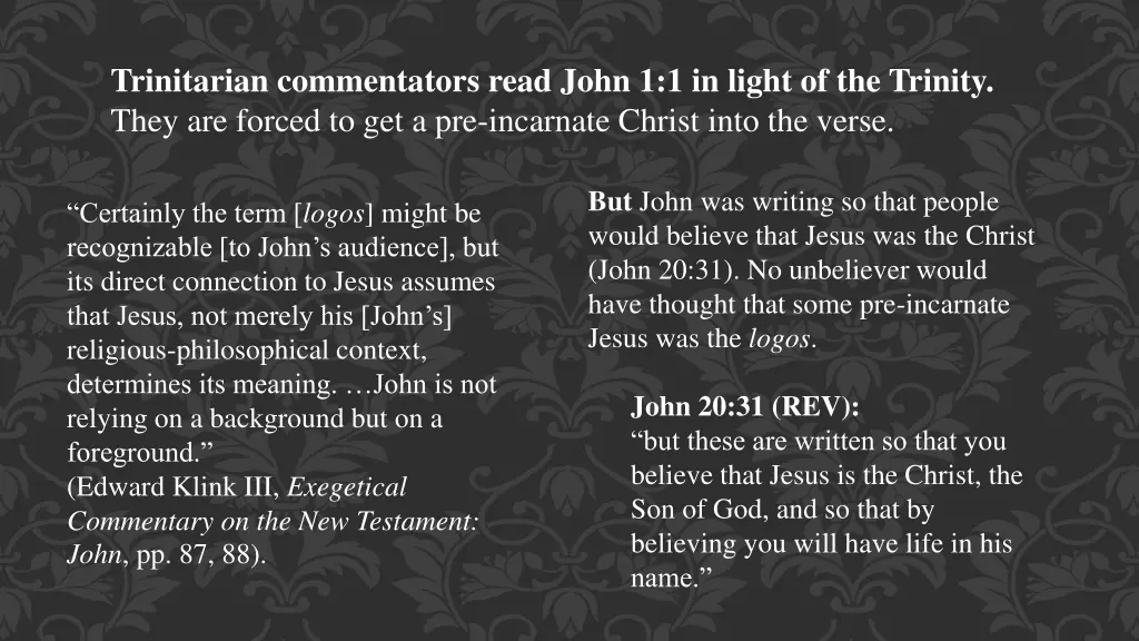 trinitarian commentators read john 1 1 in light