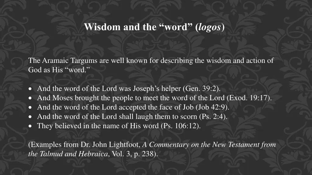 wisdom and the word logos