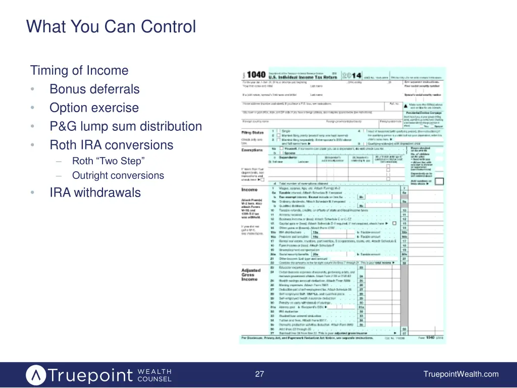 what you can control
