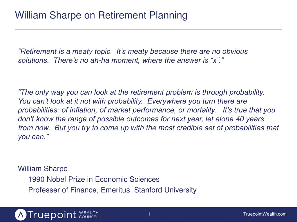 william sharpe on retirement planning