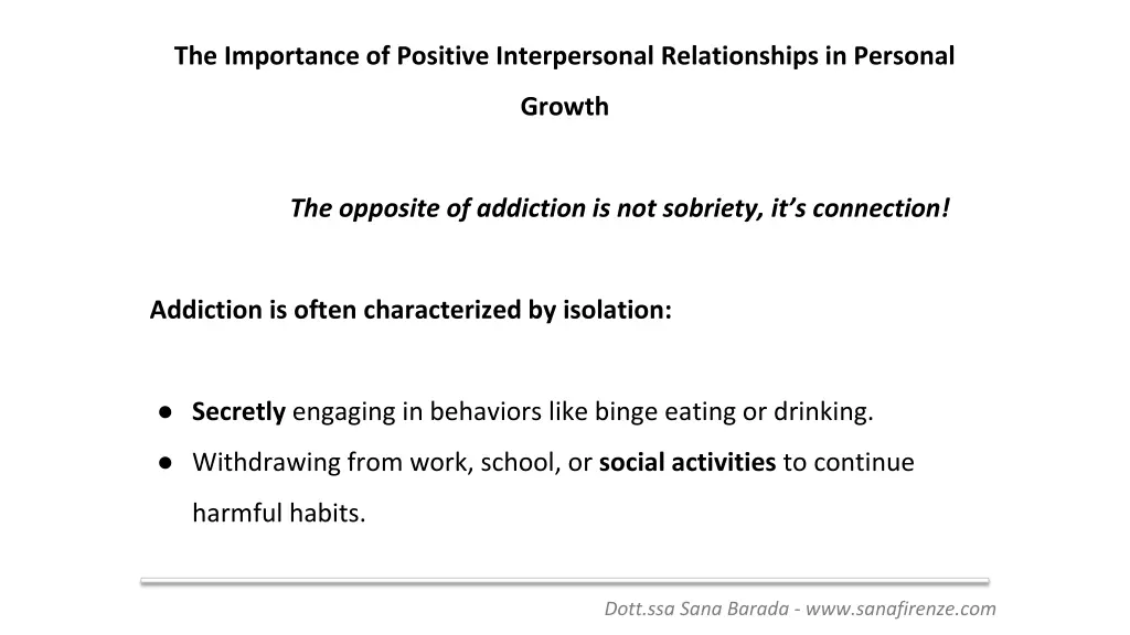 the importance of positive interpersonal