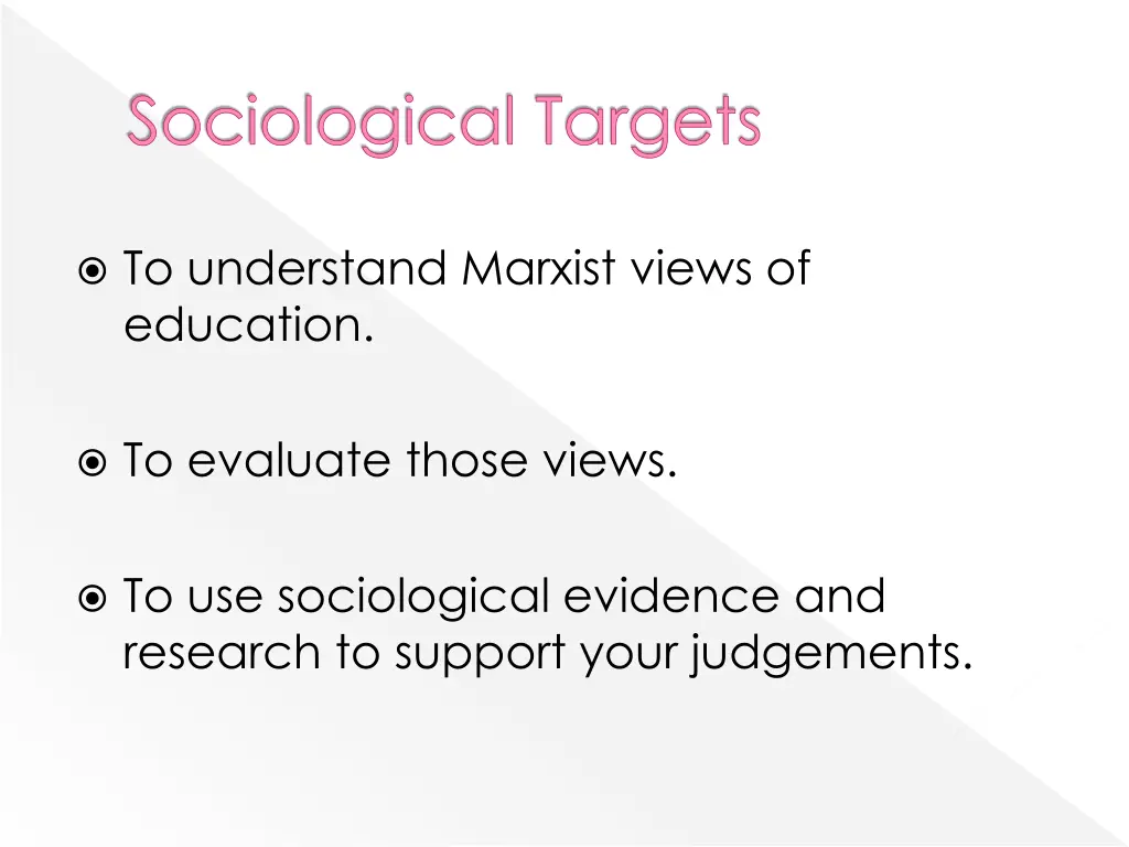 sociological targets