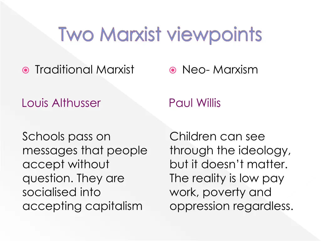 two marxist viewpoints