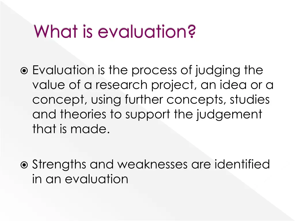 what is evaluation