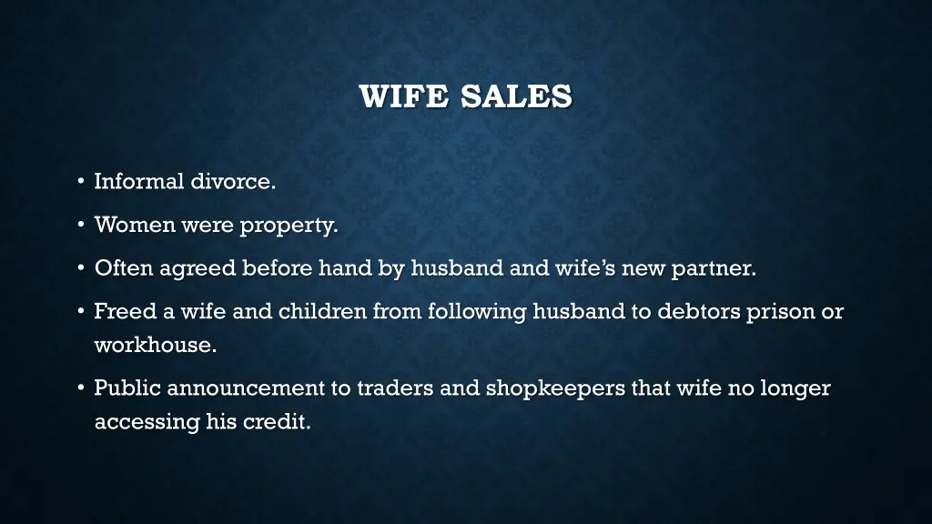 wife sales