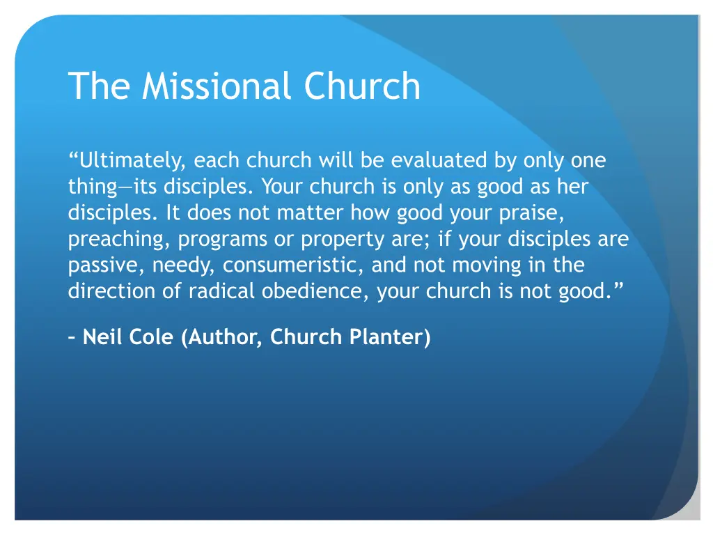 the missional church