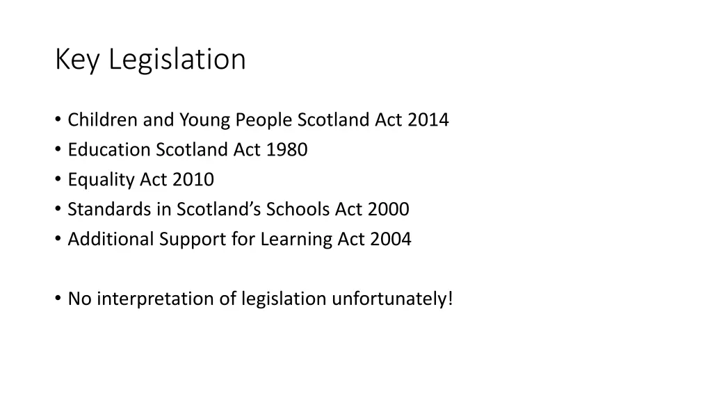 key legislation