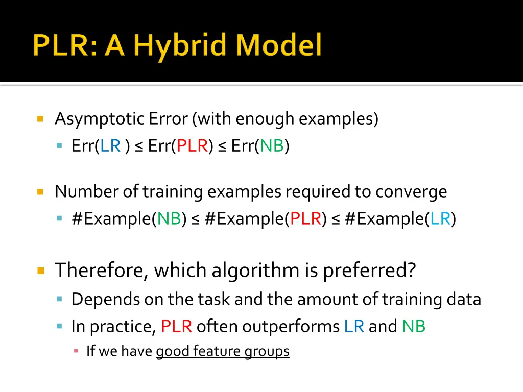 asymptotic error with enough examples