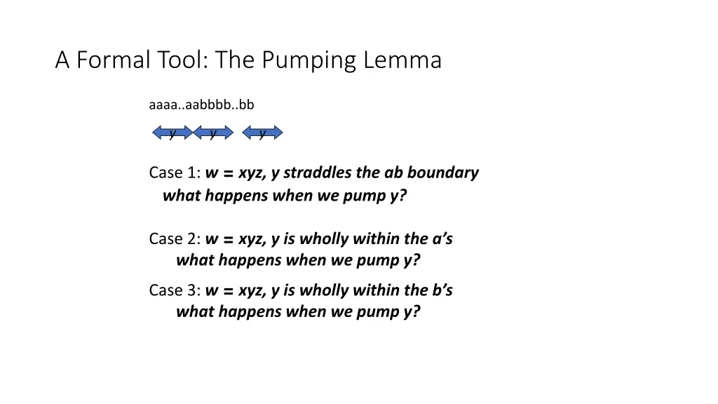 a formal tool the pumping lemma 3
