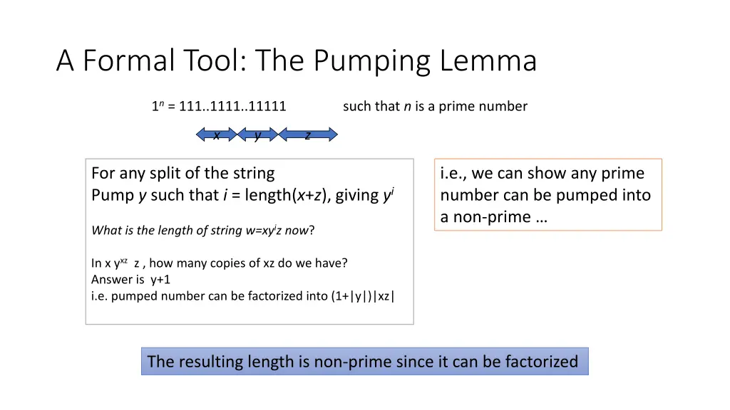 a formal tool the pumping lemma 5