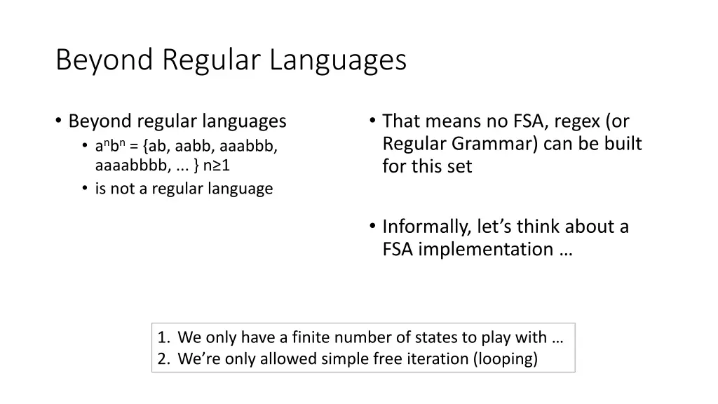 beyond regular languages