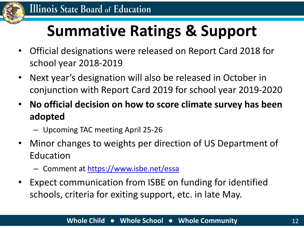 summative ratings support official designations