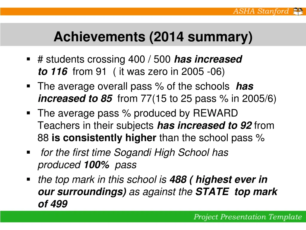 achievements 2014 summary