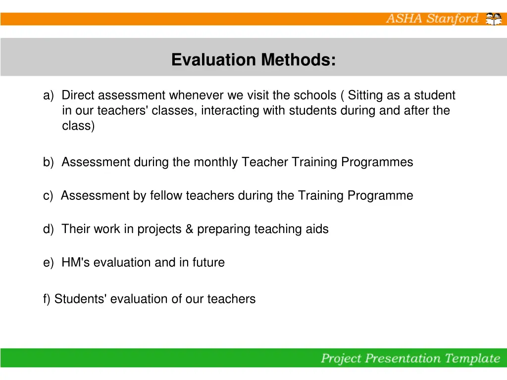 evaluation methods