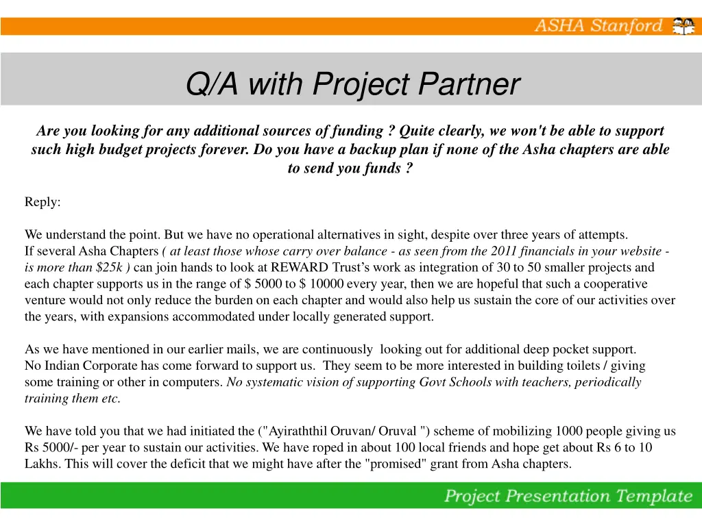 q a with project partner