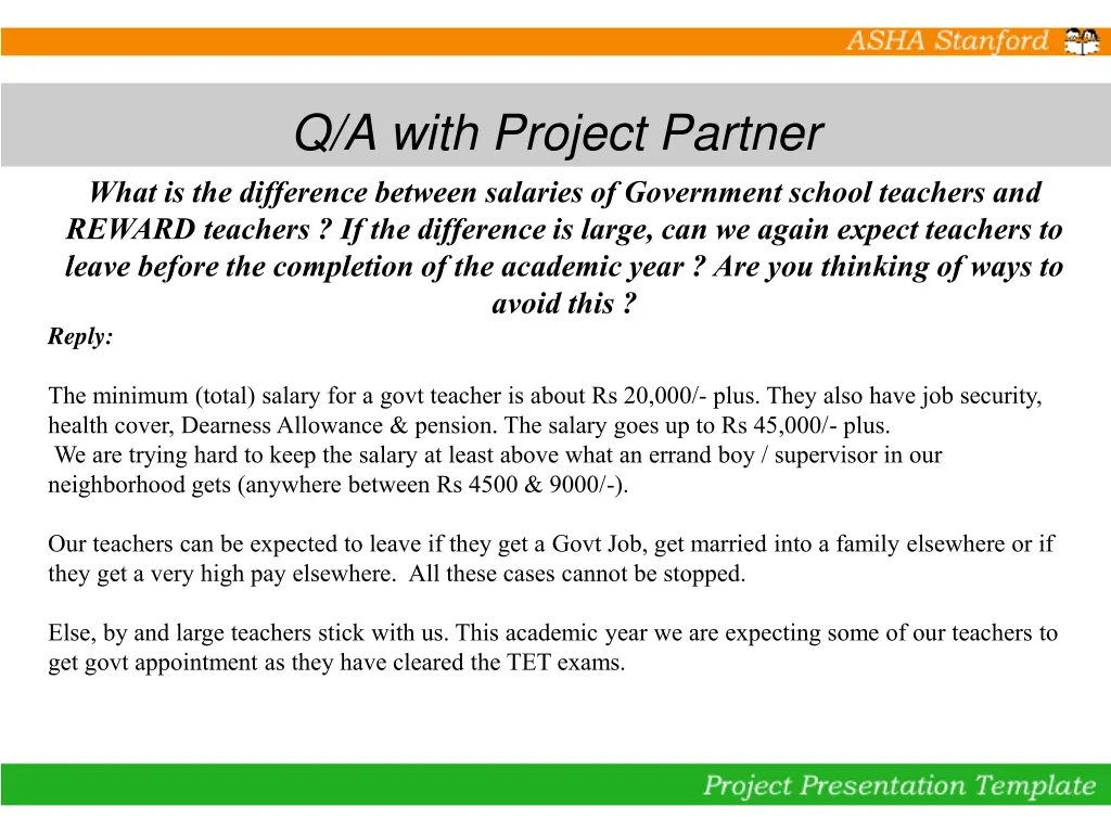 q a with project partner what is the difference