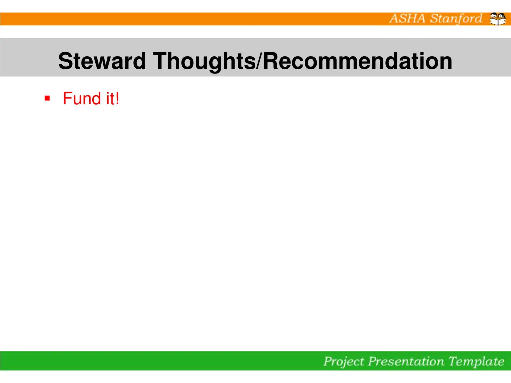 steward thoughts recommendation