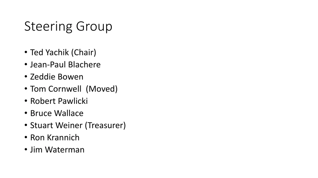 steering group