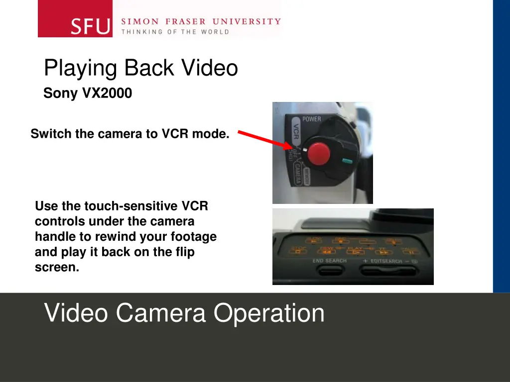 playing back video sony vx2000