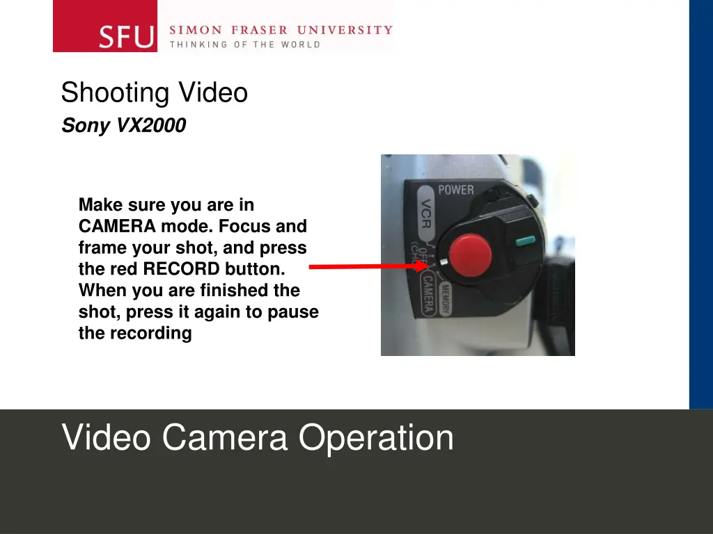 shooting video sony vx2000