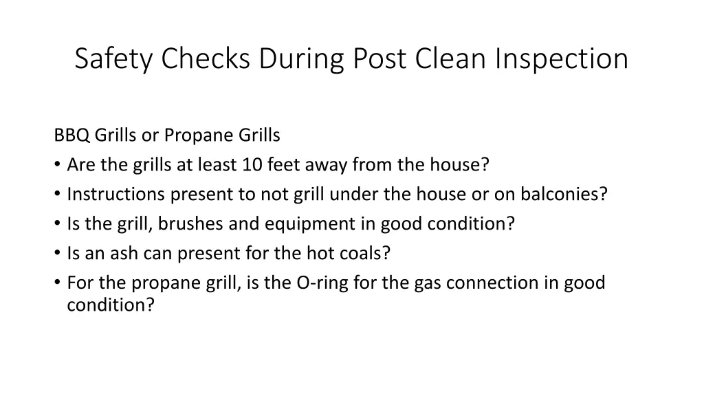 safety checks during post clean inspection 3
