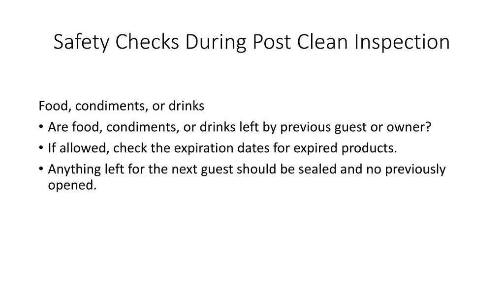 safety checks during post clean inspection 5