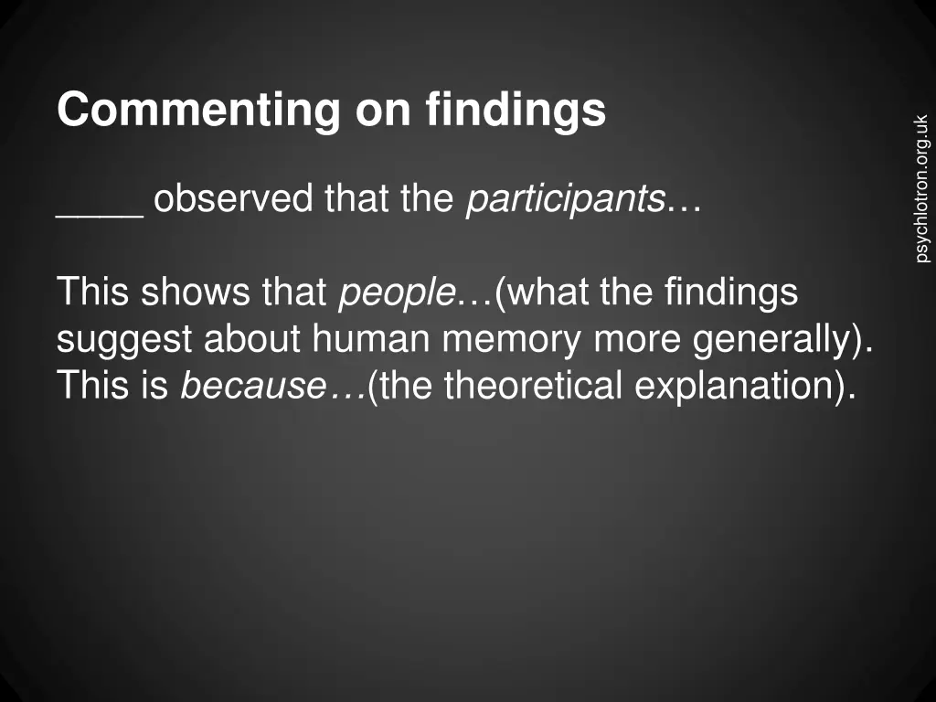 commenting on findings