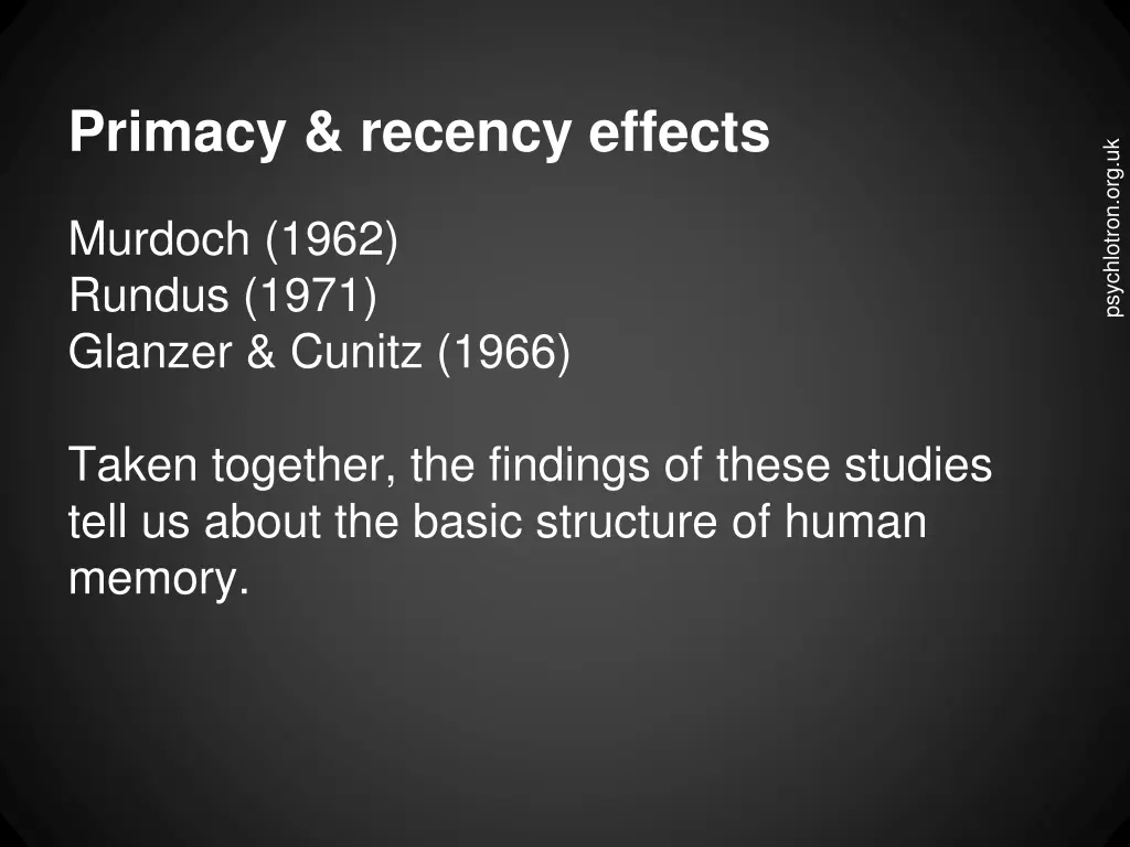 primacy recency effects