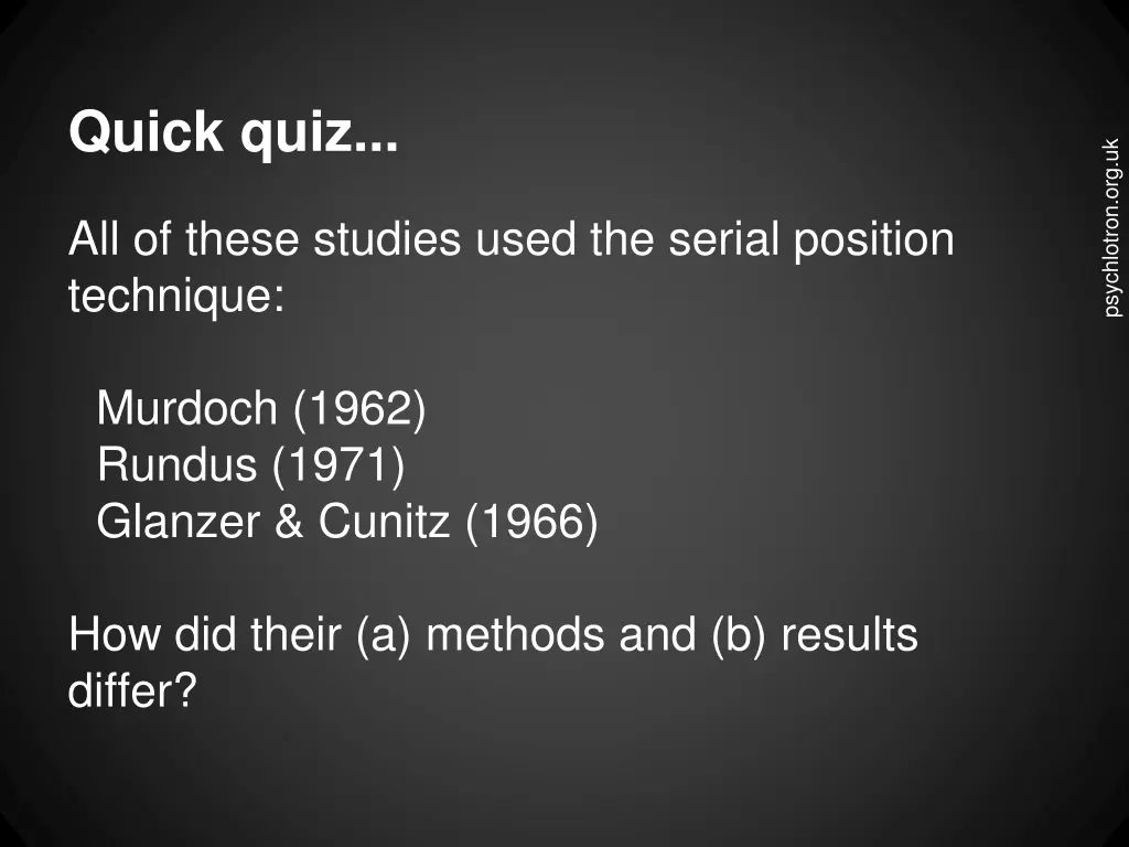 quick quiz