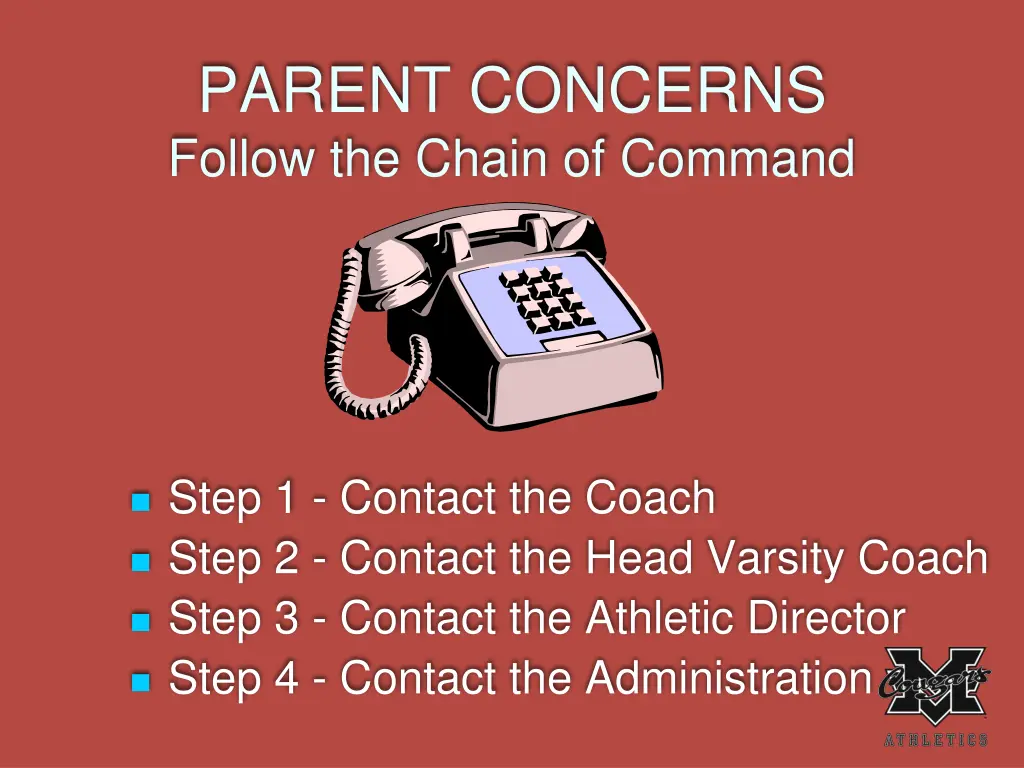 parent concerns follow the chain of command